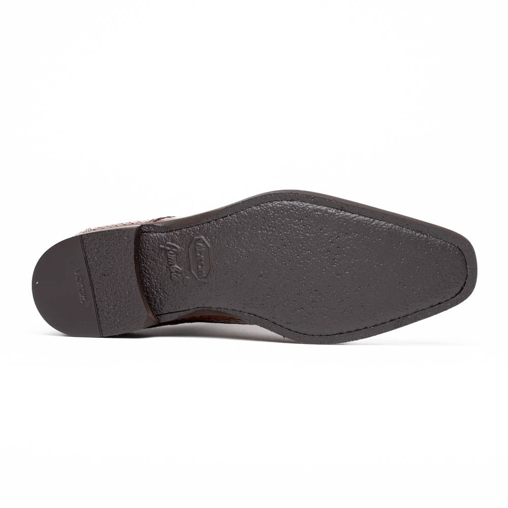 Zelli Andrea Genuine Crocodile Cap Toe Derby Dress Shoes in Cognac