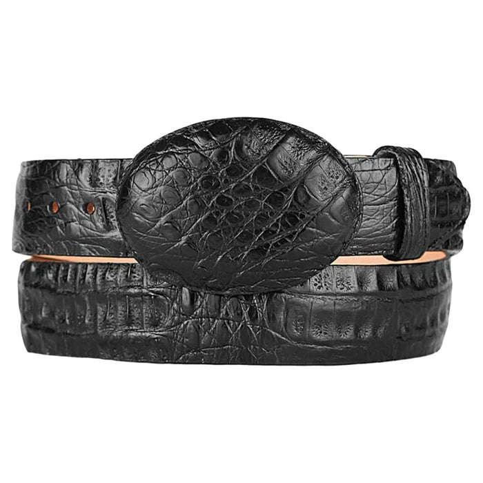 Genuine Caiman Belly Cowboy Belt Black