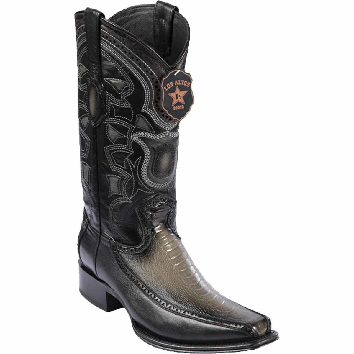 Botas de Avestruz Pata con Venado Horma Europea LAB-76F0538