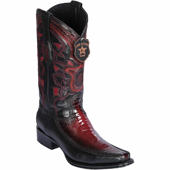 Botas de Avestruz Pata con Venado Horma Europea Color Vino LAB