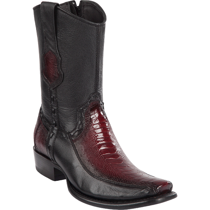 Botas de Avestruz Pata con Venado Corta Horma Dubai