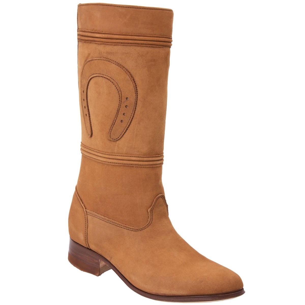 Botas de Cuero Acabado Nobuck para Dama Estilo Escaramuza en Miel WD-463