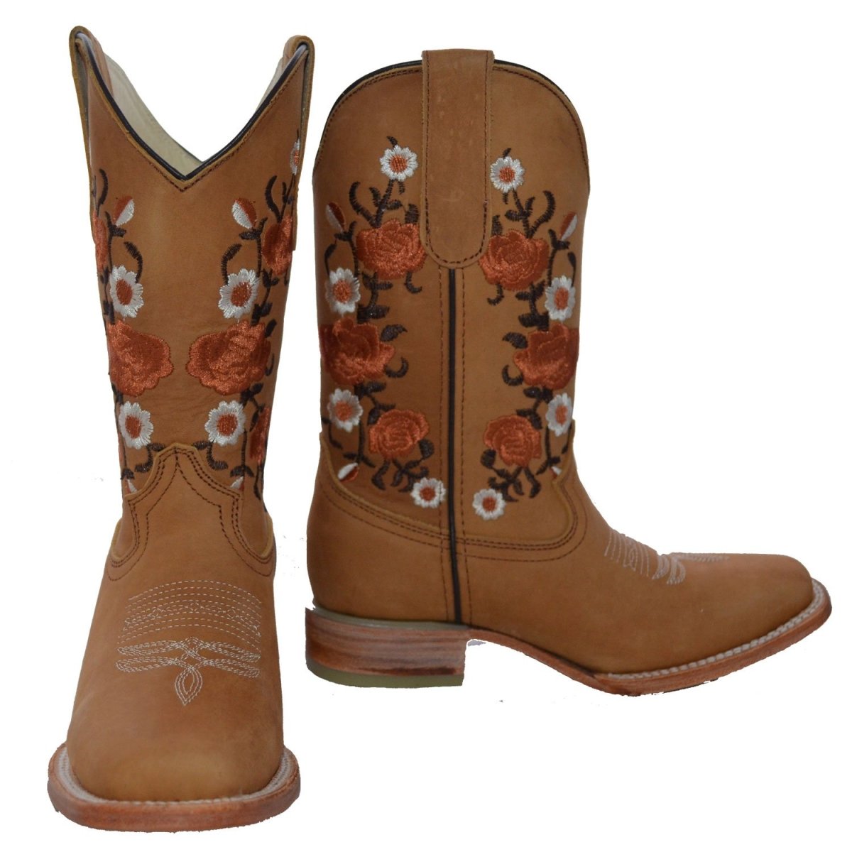 Botas de Cuero Acabado Nobuck para Dama en Miel ROD-41551