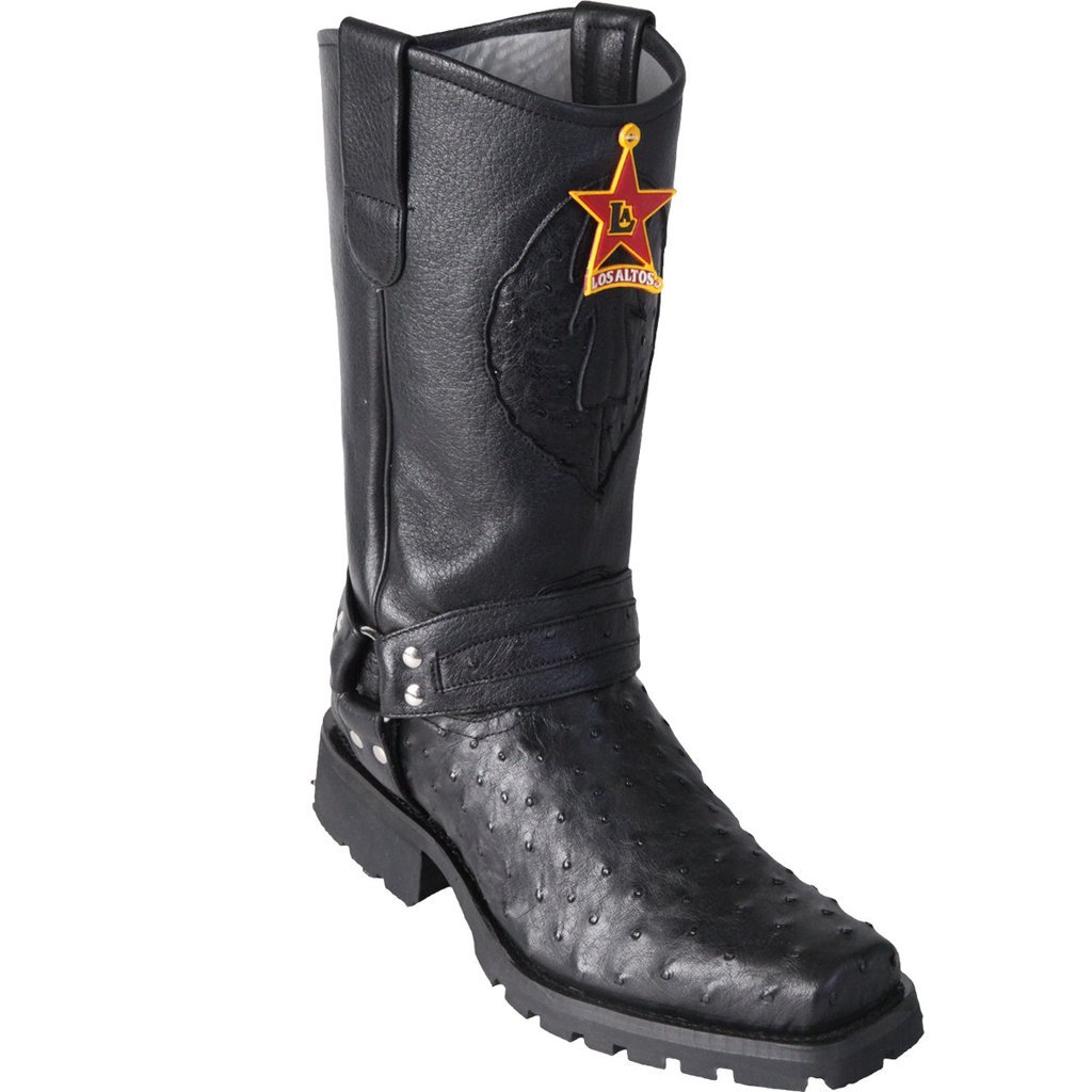 Bota Piel Avestruz Horma Biker LAB-55T03 - Los Altos Boots