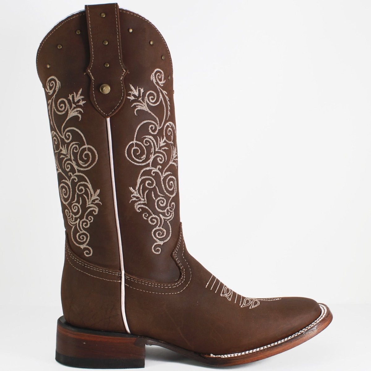 Botas A&A de Cuero Crazy para Mujer en Horma Rodeo Esperol Tan