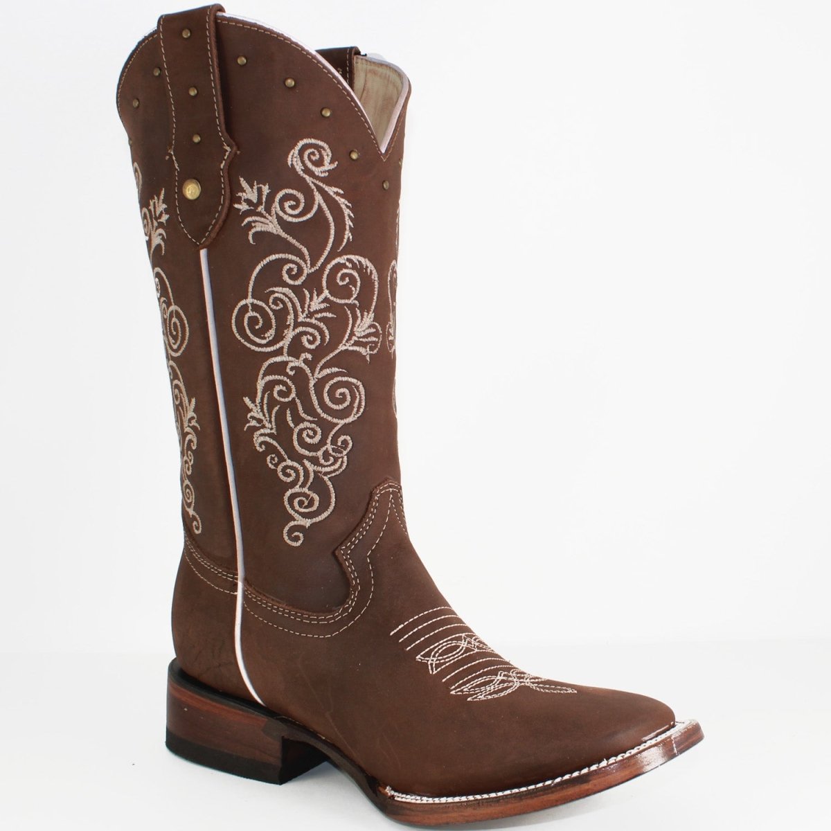 Botas A&A de Cuero Crazy para Mujer en Horma Rodeo Esperol Tan