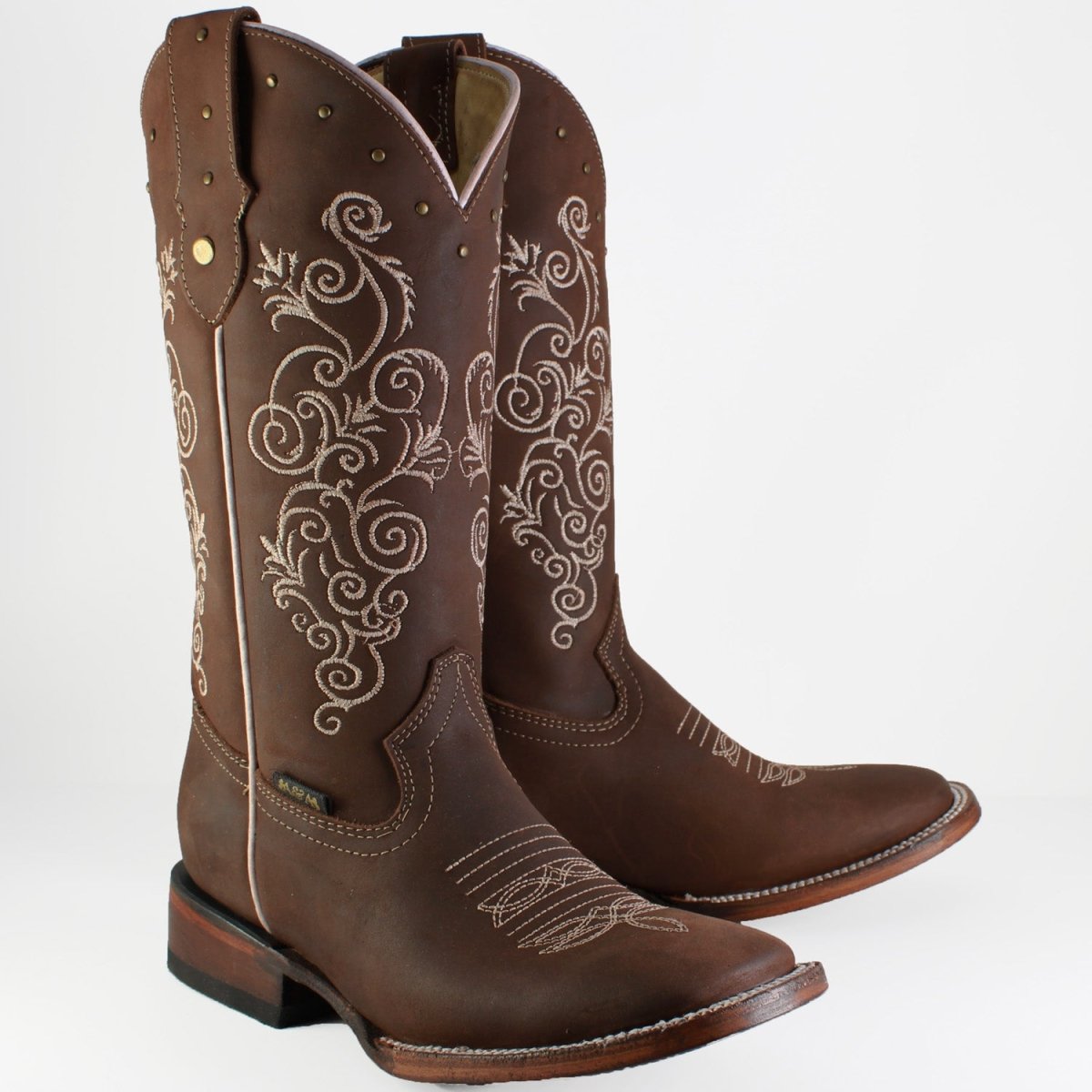 Botas A&A de Cuero Crazy para Mujer en Horma Rodeo Esperol Tan
