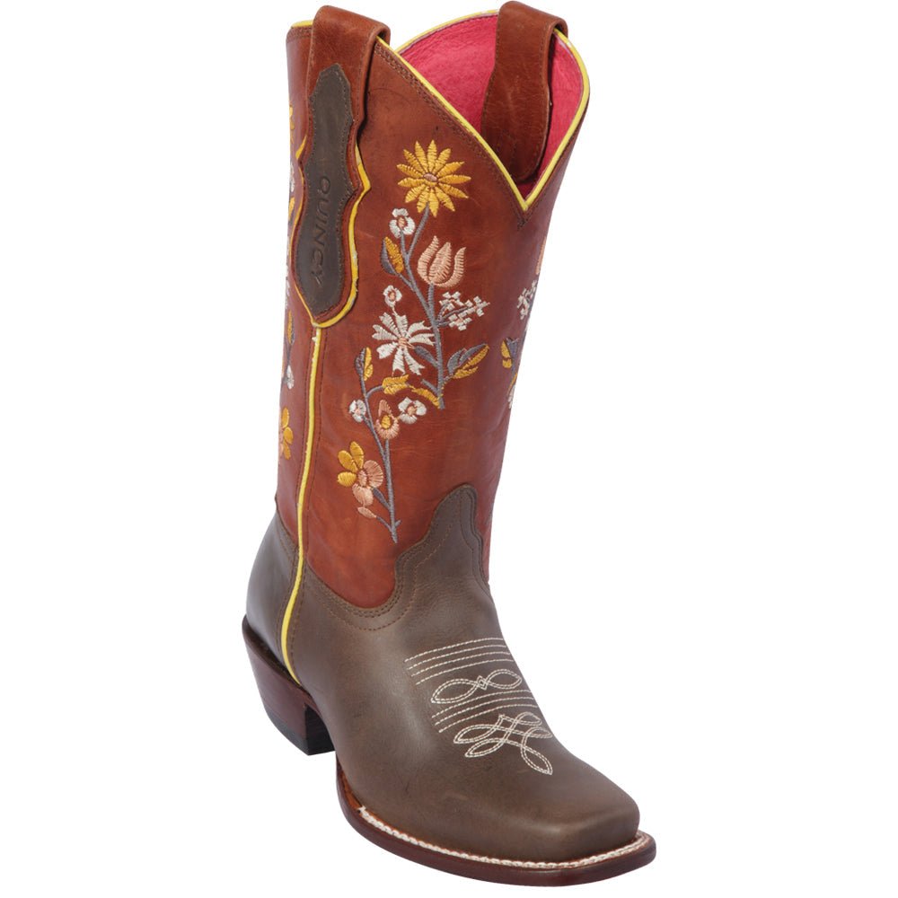 Botas de Cuero con Flores para Mujer en Horma Rodeo Q3125207