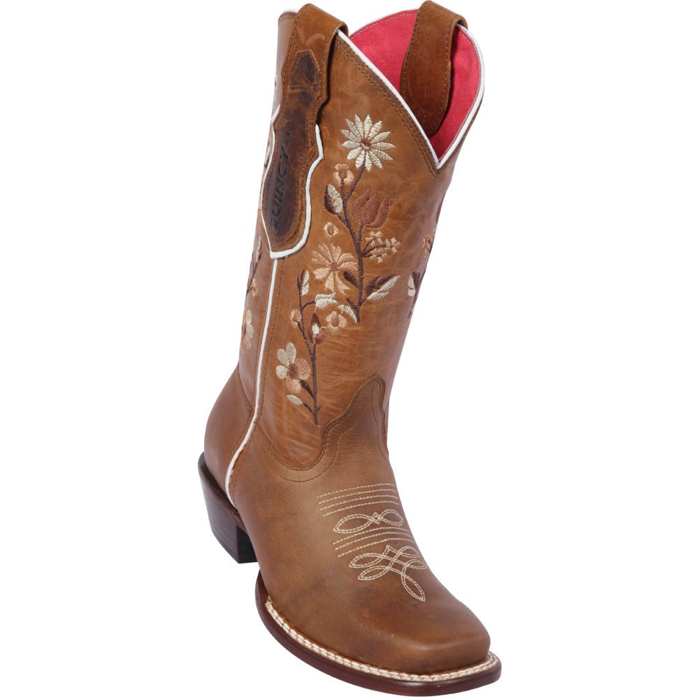Botas de Cuero con Flores para Mujer en Horma Rodeo Q3125251