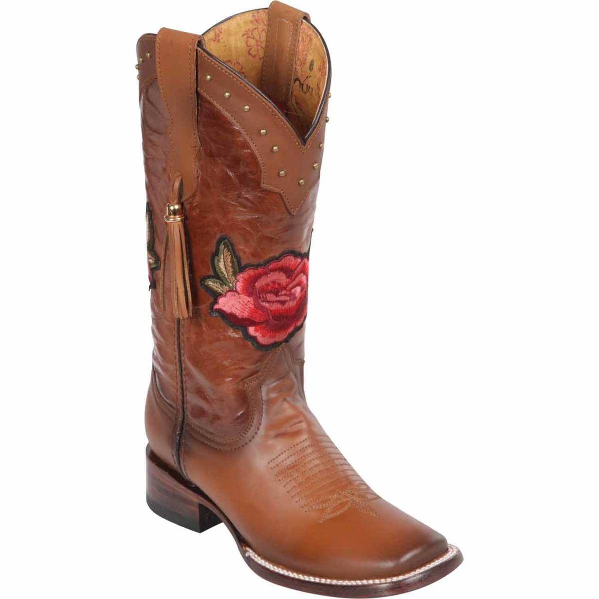 Botas de Cuero con Flores para Mujer en Horma Rodeo Q322RT4251