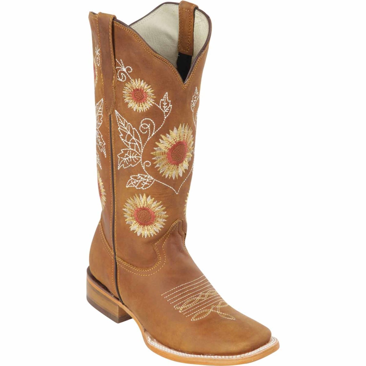 Botas de Cuero con Girasoles para Mujer en Horma Rodeo Q322G6231