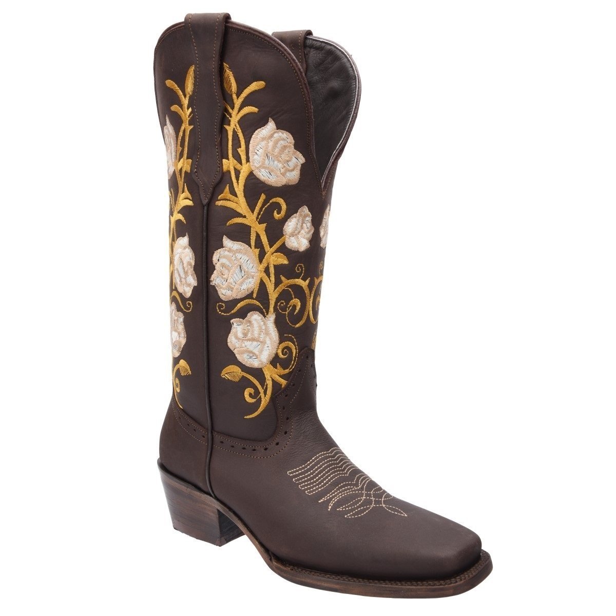 Botas Altas de Cuero para Mujer con Horma Rodeo Color Chocolate WD-477