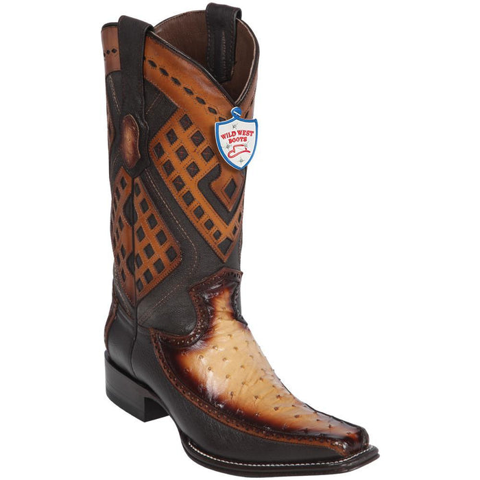 Botas de Avestruz con Venado Horma Europea