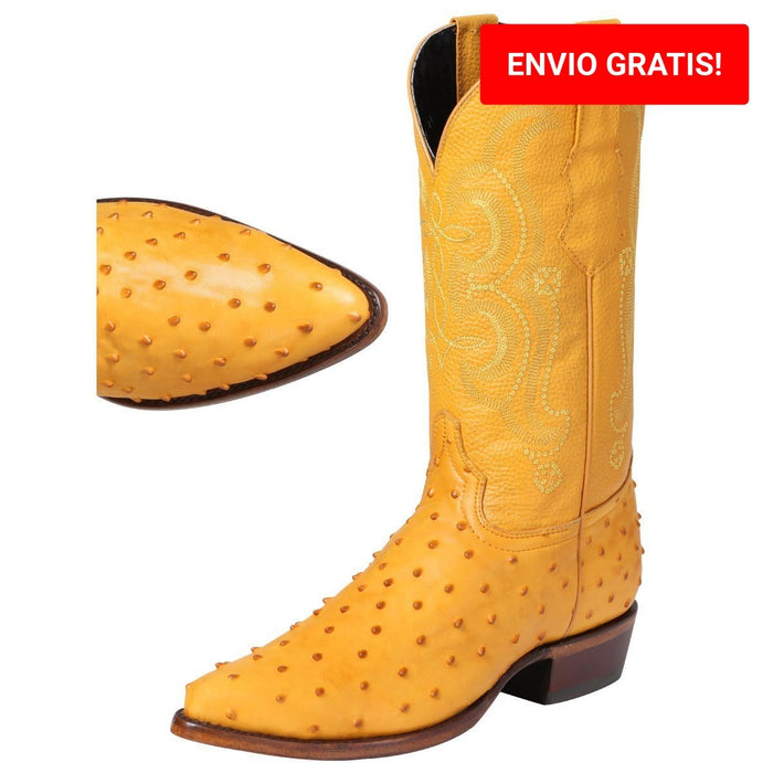 Botas de Avestruz Grabado con Horma Puntal 700 GEN