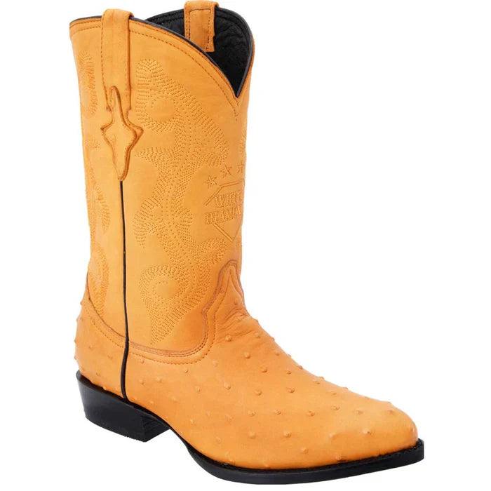 Botas de Avestruz Grabado en Horma Puntal WD