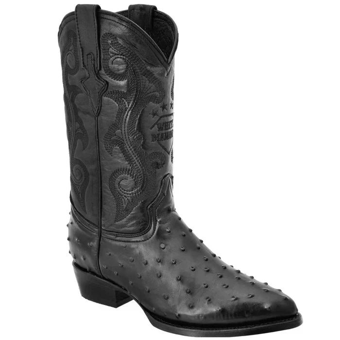 Botas de Avestruz Grabado en Horma Puntal WD
