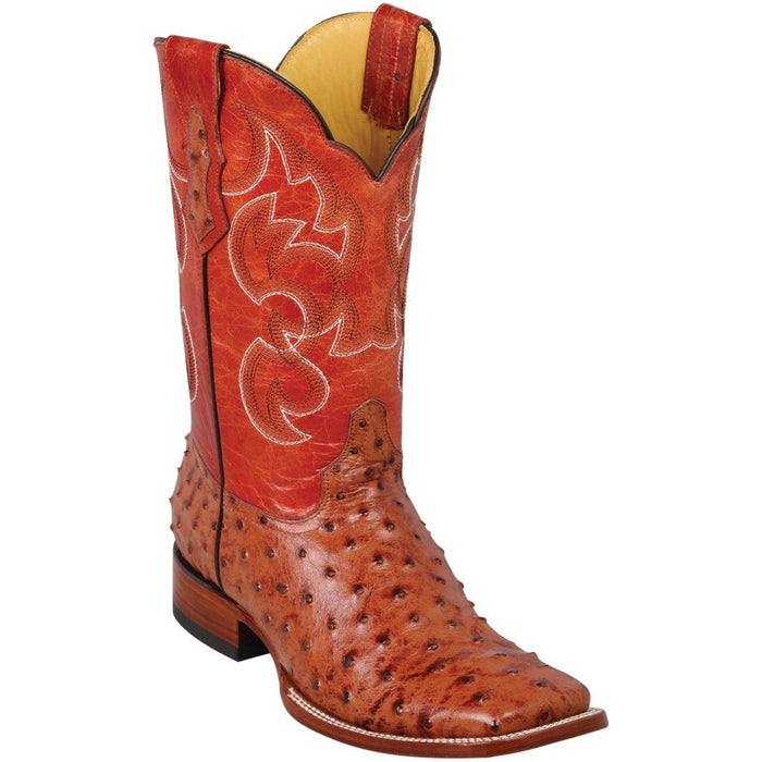 Botas de Avestruz Grabado Horma Rodeo Cuadrada