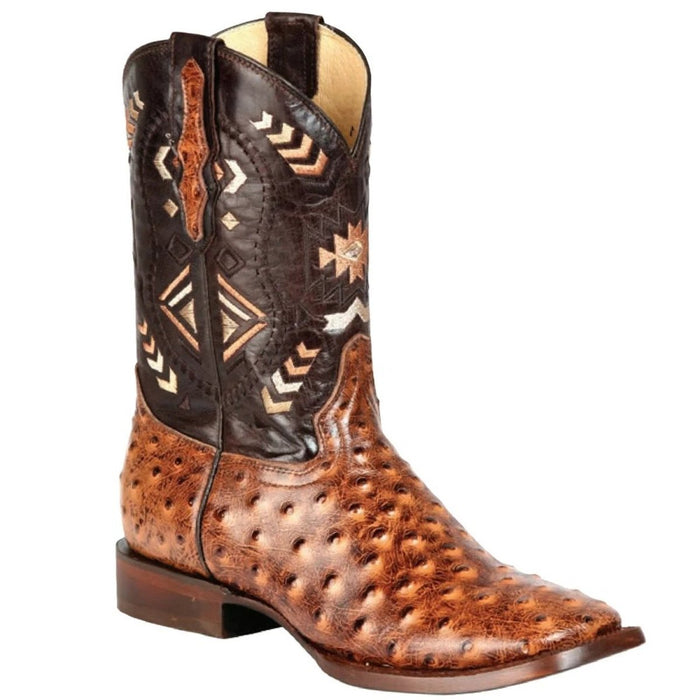 Botas de Cuero Original Horma Rodeo Cuadrada Color Chocolate GEN