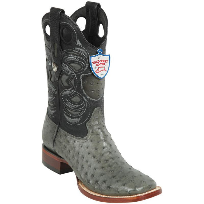 Botas de Avestruz Horma Cuadrada Ancha