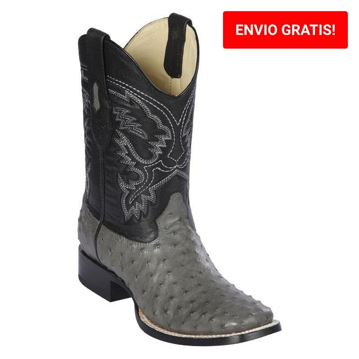 Botas de Avestruz Horma Ranchera Cuadrada Ancha