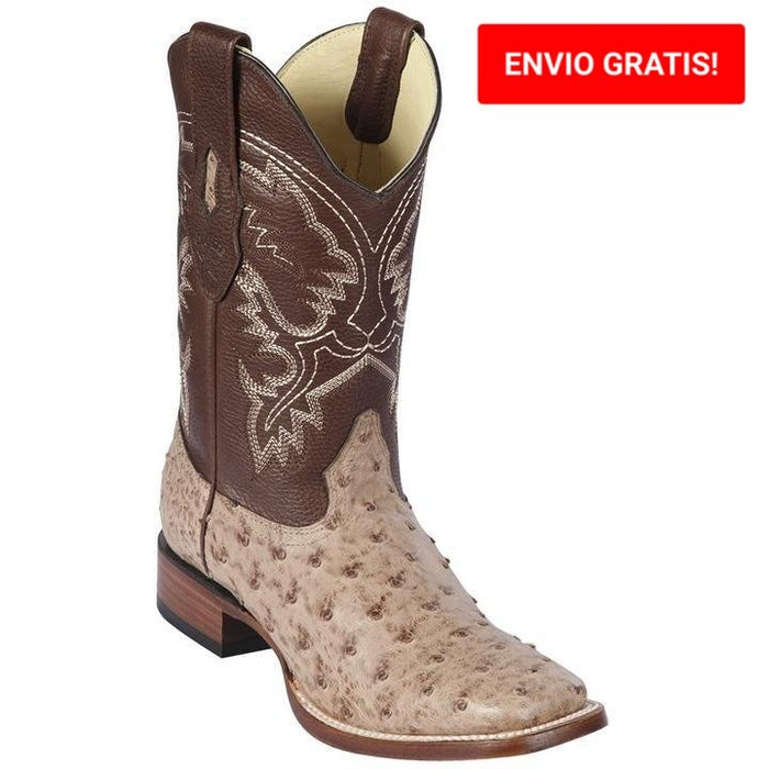 Botas de Avestruz Horma Ranchera Cuadrada Ancha