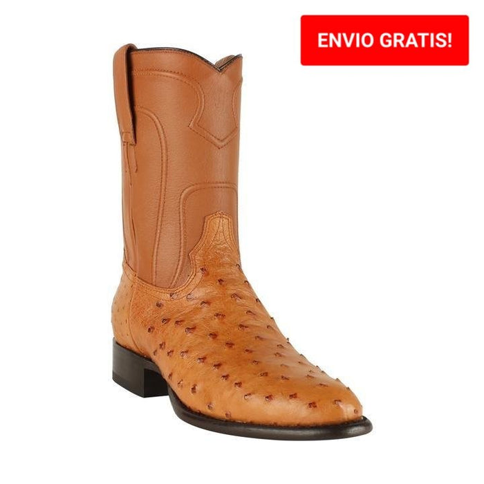 Botas de Avestruz Original Horma Roper Color Miel