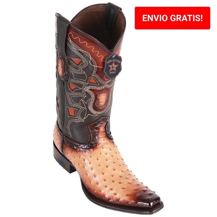Botas de Avestruz Original Horma Europea Color Arena