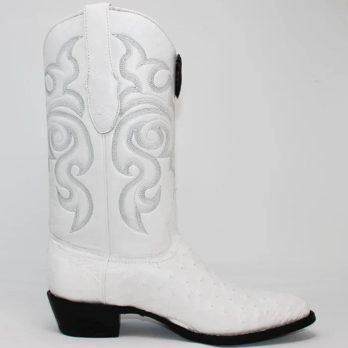 Botas de Avestruz Original Horma Puntal Color Blanco LAB
