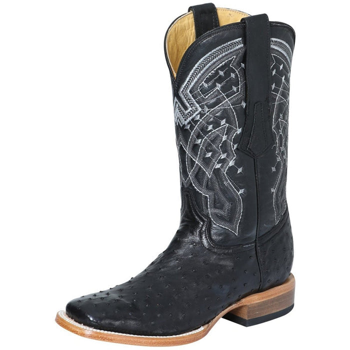 Botas de Avestruz Original Horma Rodeo Color Negro
