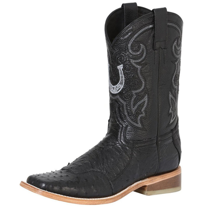 Botas de Avestruz Original Horma Rodeo Color Negro GEN
