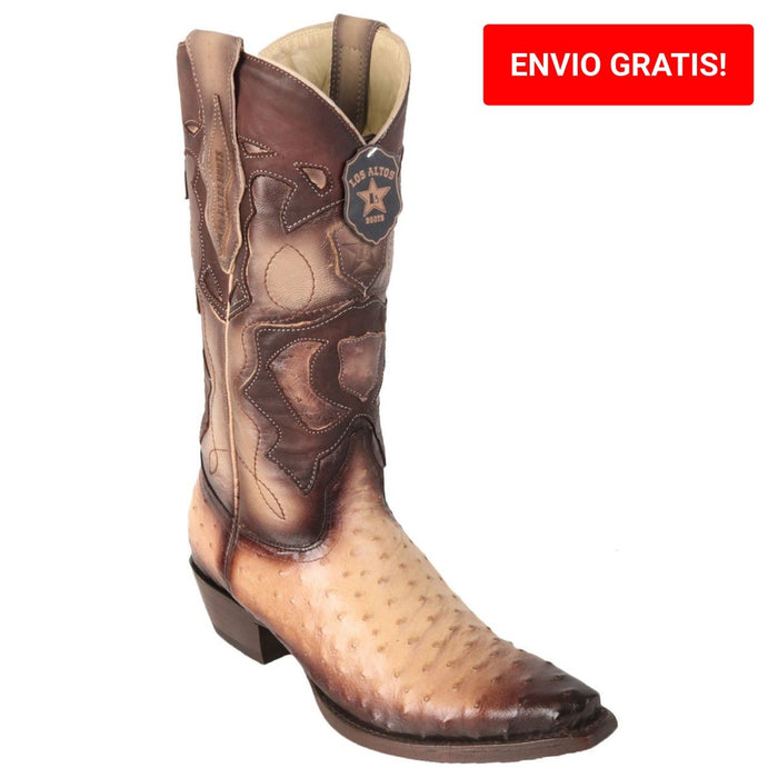 Botas de Avestruz Original Punta Recortada