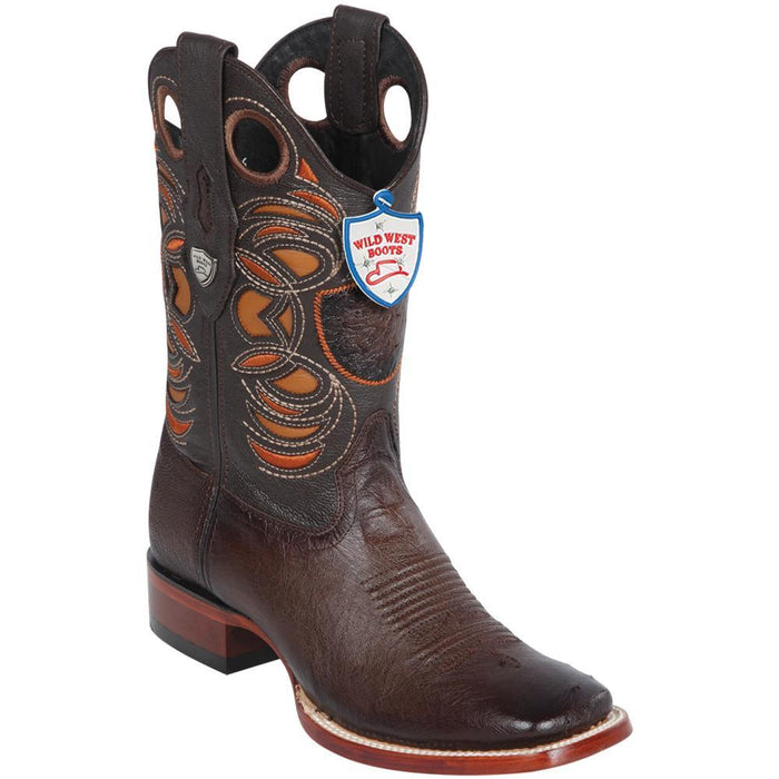 Botas de Avestruz Panza Horma Cuadrada Ancha