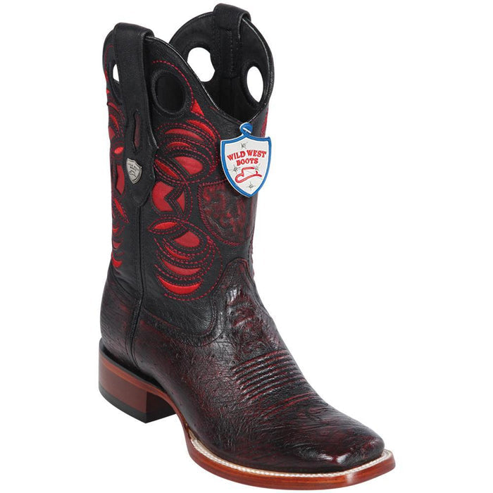 Botas de Avestruz Panza Suave Horma Cuadrada Ancha