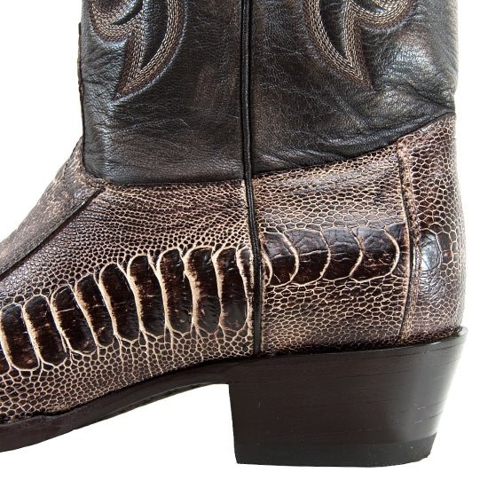 Botas de Avestruz Pata Punta Recortada