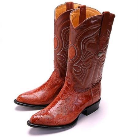 Botas de Avestruz Original Horma Roper Color Miel LAB