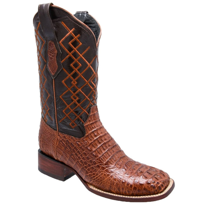 Botas de Cocodrilo Caiman Lomo Original Horma Rodeo Color Cognac WD