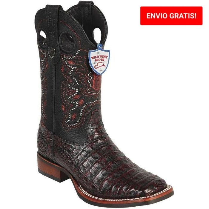 Botas de Cocodrilo Caiman Panza Horma Cuadrada Suela Hule