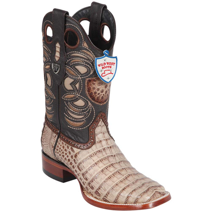 Botas de Cocodrilo Caiman Panza Horma Cuadrada Suela Vaqueta WW