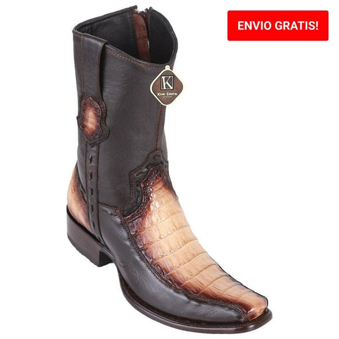 Botas de Cocodrilo Caiman Panza y Venado Cortas Horma Dubai