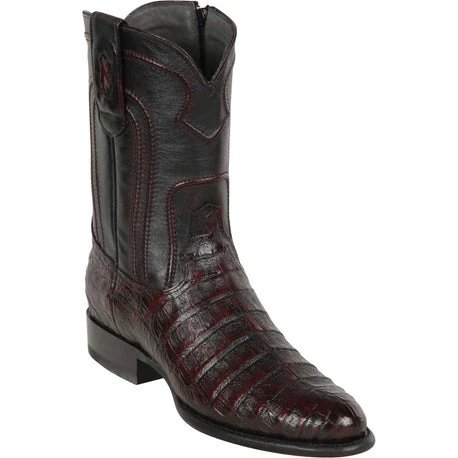 Botas de Avestruz Original Horma Roper con Zipper Color Negro