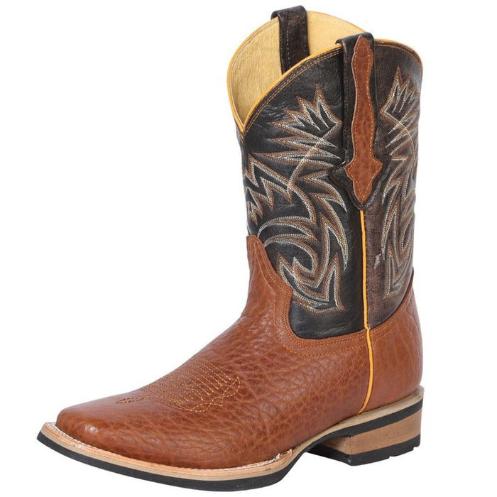 Botas de Cuello de Toro Original Horma Rodeo Color Miel Suela de Hule GEN