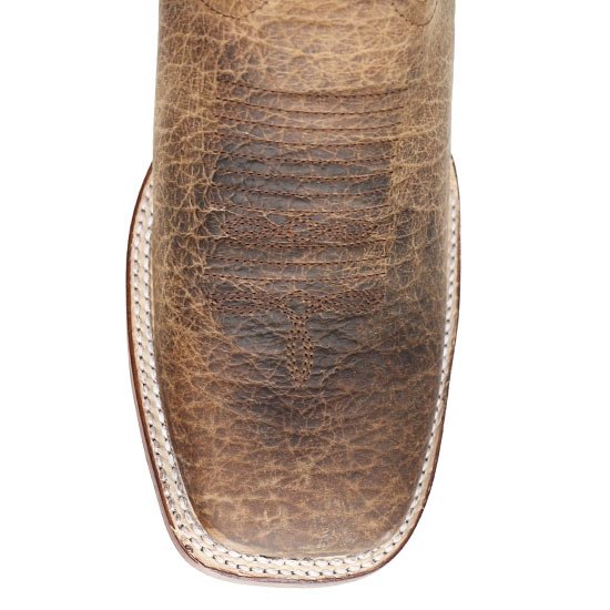 Botas de Cuello de Toro Original Horma Rodeo Cuadrada Color Miel