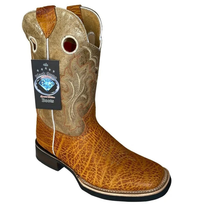 Botas de Cuello de Toro Original Horma Rodeo Cuadrada Color Miel