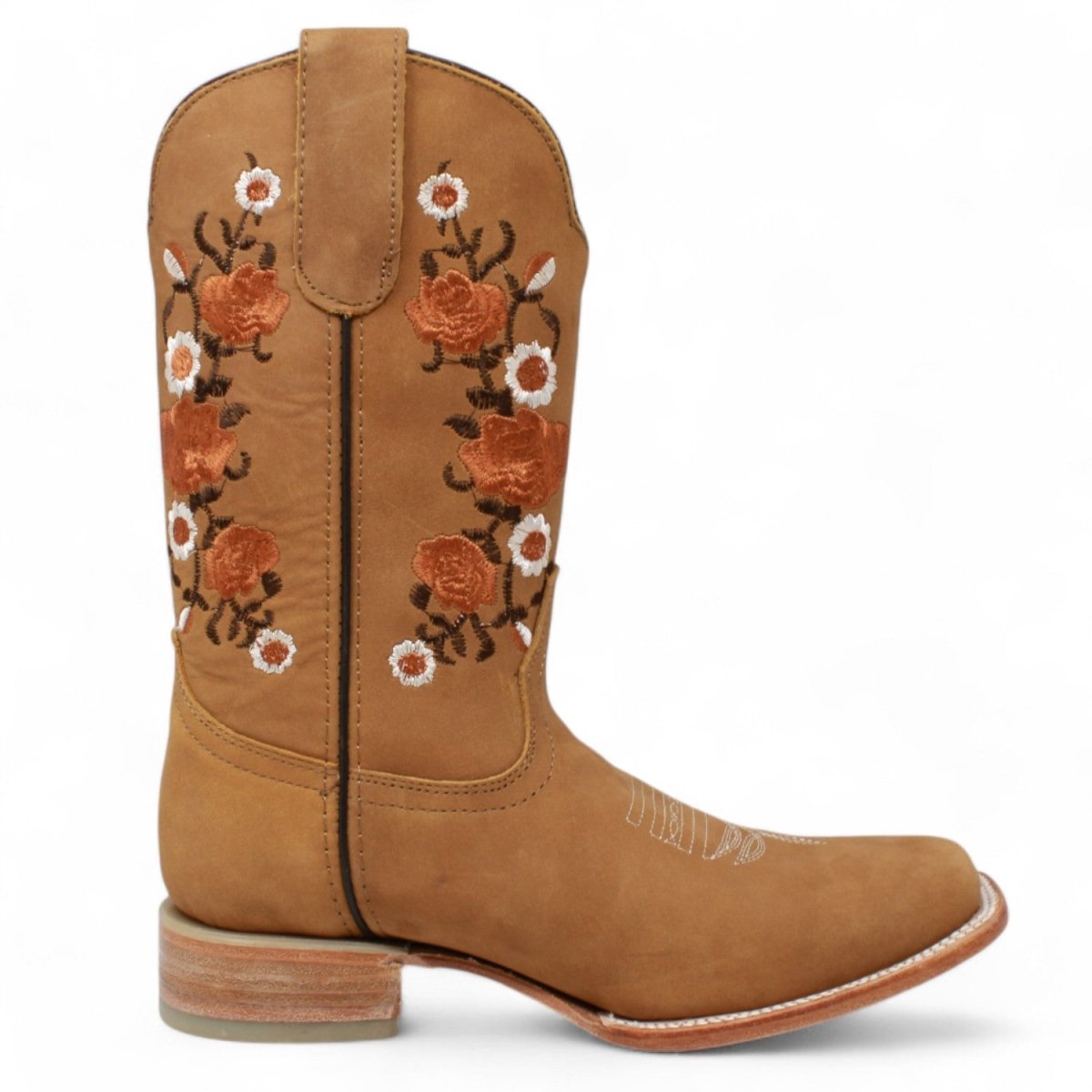 Botas de Cuero Acabado Nobuck para Dama en Miel ROD-41551