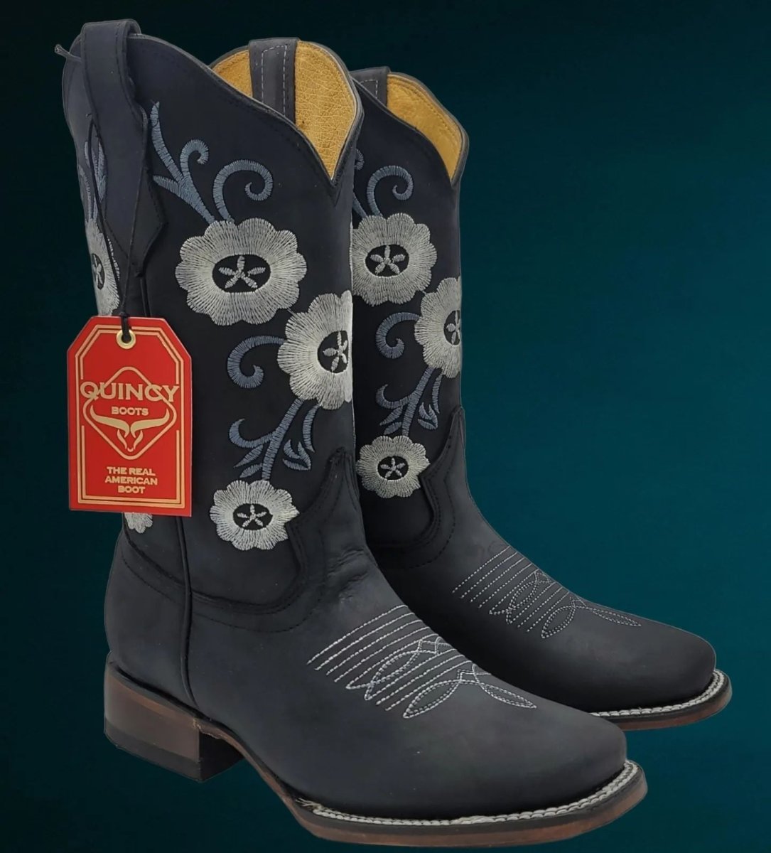 Botas de Cuero con Flores para Mujer en Horma Rodeo Q322MF6205