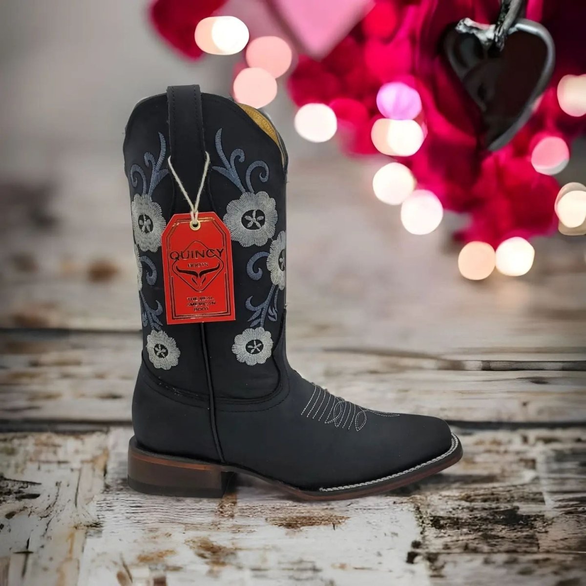 Botas de Cuero con Flores para Mujer en Horma Rodeo Q322MF6205