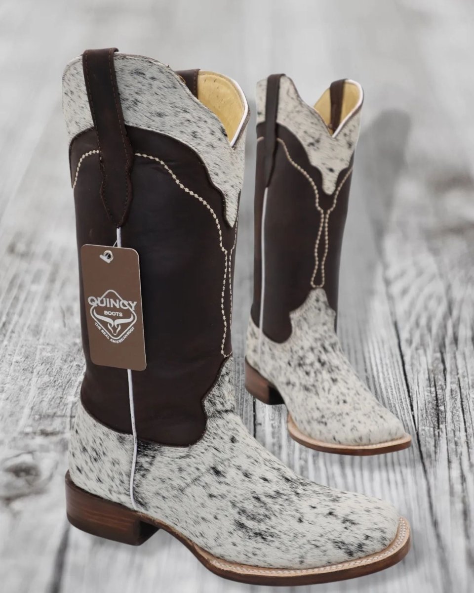 Botas de Cuero con Pelo de Vaca para Mujer en Horma Rodeo Q322V2504
