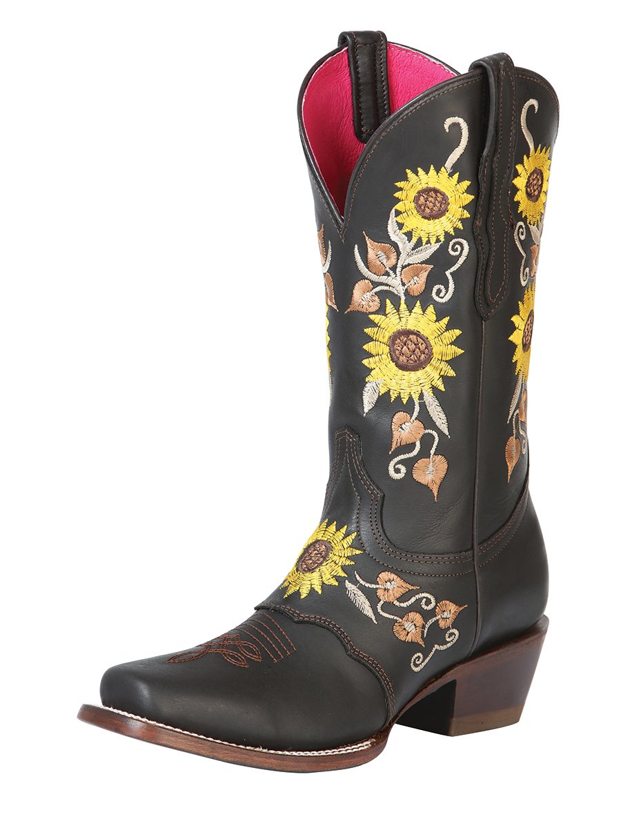 Botas de Cuero Crazy Original para Mujer en Horma Rodeo Choco GEN-51144