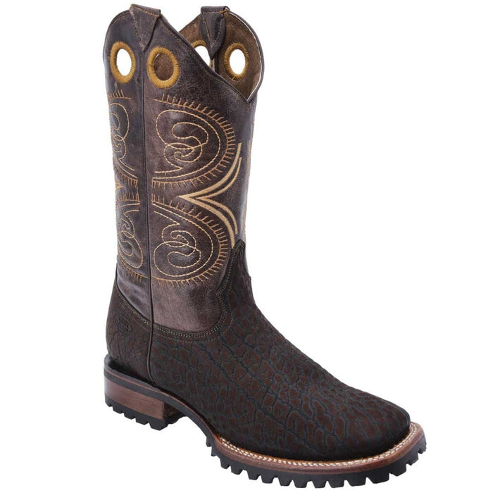 Botas de Cuero Cuello de Toro Original Horma Rodeo Suela Tractor WD