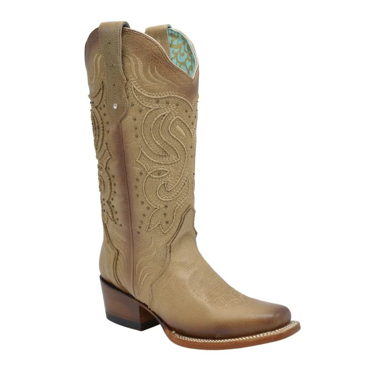 Botas de Cuero Horma Rodeo para Mujer Color Arena JB-STEPHANIESAND